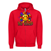 Red Be kind pride Zipper Hoodie - FaDigitalArtStudio