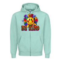 Seafoam Be kind pride Zipper Hoodie - FaDigitalArtStudio