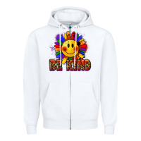 White Be kind pride Zipper Hoodie - FaDigitalArtStudio