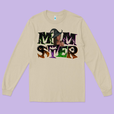 Momster With Witch Long Sleeve Tee Designed By Nancycooperartshop