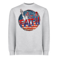 Heather Grey faith usa Heavyweight Sweatshirt - CowGirlArtShop