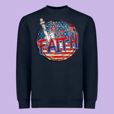 Faith Usa Heavyweight Sweatshirt Designed By Cowgirlartshop