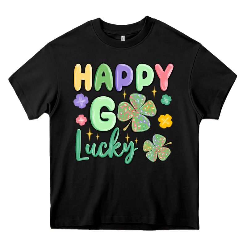 Happy Go Lucky Heavy Core Tee by MaliasSmallBusiness | Teevron