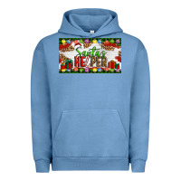Pigment Pebble Blue Christmas Santa's Helper Urban Hoodie - Artiststas