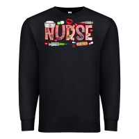 Black Nurse Valentine Premium Sweatshirt - CowhideDigitalArt
