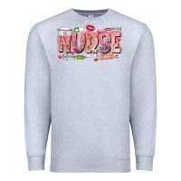Heather Grey Nurse Valentine Premium Sweatshirt - CowhideDigitalArt