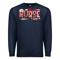 Navy Nurse Valentine Premium Sweatshirt - CowhideDigitalArt