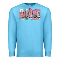 Ocean Blue Nurse Valentine Premium Sweatshirt - CowhideDigitalArt