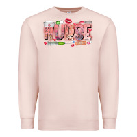 Pale Pink Nurse Valentine Premium Sweatshirt - CowhideDigitalArt
