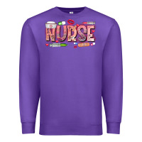 Purple Nurse Valentine Premium Sweatshirt - CowhideDigitalArt