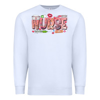 White Nurse Valentine Premium Sweatshirt - CowhideDigitalArt