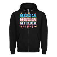 Black Merica vibes Zipper Hoodie - FaDigitalArtStudio