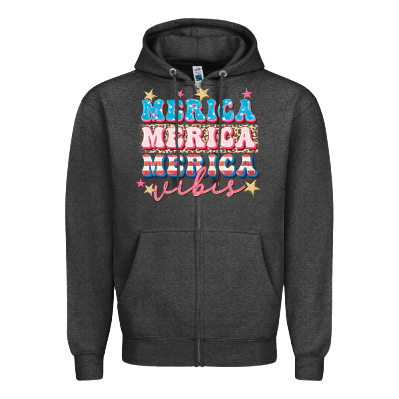 Merica Vibes Zipper Hoodie by FaDigitalArtStudio | Teevron