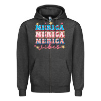 Charcoal Heather Merica vibes Zipper Hoodie - FaDigitalArtStudio
