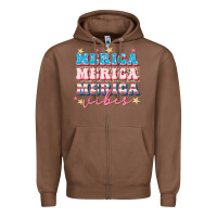 Chestnut Merica vibes Zipper Hoodie - FaDigitalArtStudio