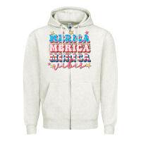 Oatmeal Heather Merica vibes Zipper Hoodie - FaDigitalArtStudio