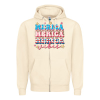 Sandshell Merica vibes Zipper Hoodie - FaDigitalArtStudio