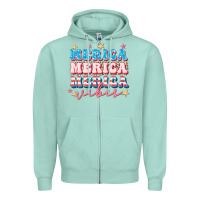 Seafoam Merica vibes Zipper Hoodie - FaDigitalArtStudio