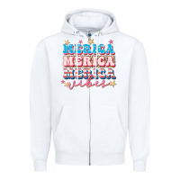 White Merica vibes Zipper Hoodie - FaDigitalArtStudio