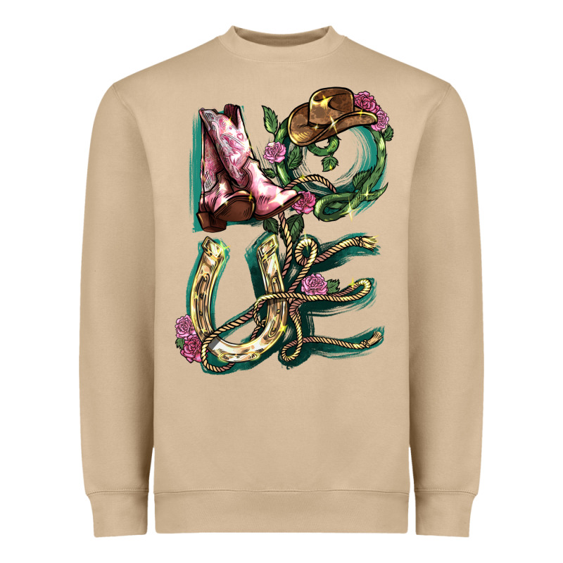 Love Boots Horseshoe Heavyweight Sweatshirt by HowdyJamesFarm | Teevron