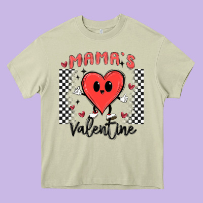 Mama's Valentine Heavy Core Tee Designed By Maliassmallbusiness
