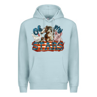 Blue Mist Oh my stars farm animals Premium Hoodie - FaDigitalArtStudio