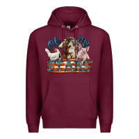 Burgundy Oh my stars farm animals Premium Hoodie - FaDigitalArtStudio