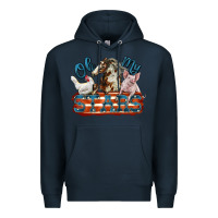 Navy Oh my stars farm animals Premium Hoodie - FaDigitalArtStudio