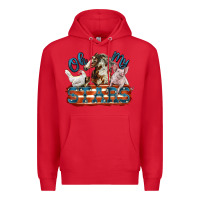 Red Oh my stars farm animals Premium Hoodie - FaDigitalArtStudio