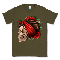Army Green bandana and roses skull Classic Tee - Jasminsmagicworld