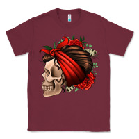 Burgundy bandana and roses skull Classic Tee - Jasminsmagicworld