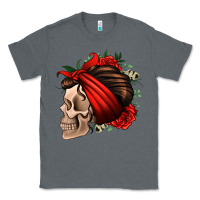 Charcoal Heather bandana and roses skull Classic Tee - Jasminsmagicworld