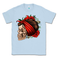 Dusty Blue bandana and roses skull Classic Tee - Jasminsmagicworld