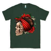 Sports Green bandana and roses skull Classic Tee - Jasminsmagicworld