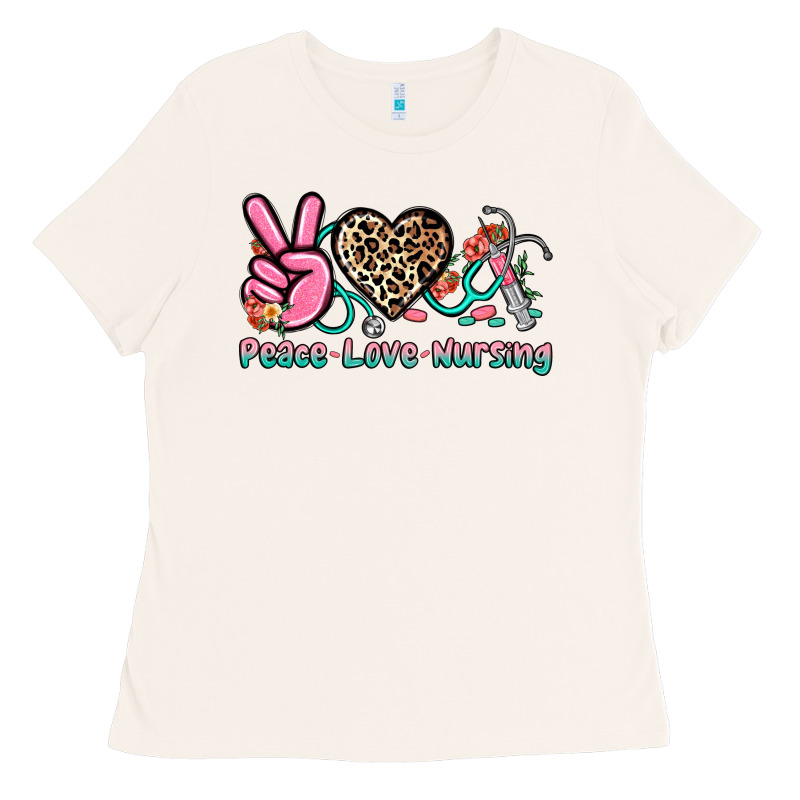 Peace Love Nursing Ladies Tee by NancyCooperArtShop | Teevron