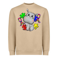 Mushroom autism hippopotamus Heavyweight Sweatshirt - CowGirlArtShop