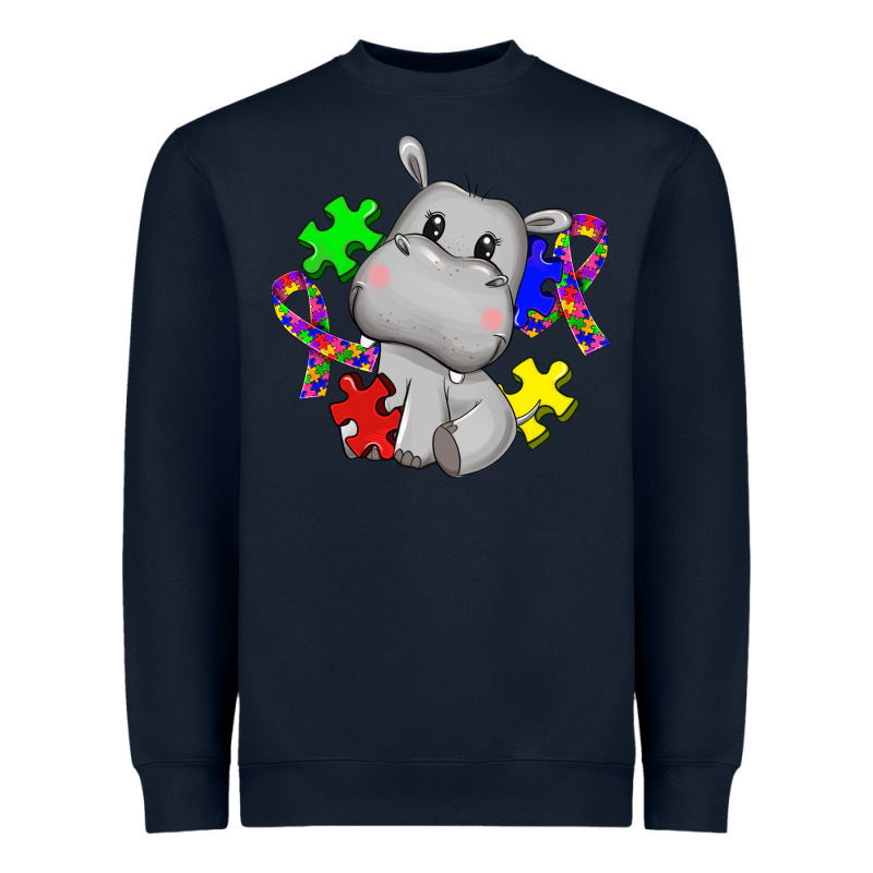 Autism Hippopotamus Heavyweight Sweatshirt by CowGirlArtShop | Teevron