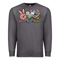 Charcoal Heather Peace love Easter Premium Sweatshirt - LillyAllenDesigns