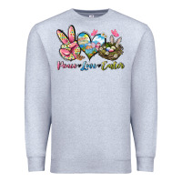 Heather Grey Peace love Easter Premium Sweatshirt - LillyAllenDesigns