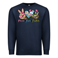 Navy Peace love Easter Premium Sweatshirt - LillyAllenDesigns