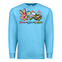 Ocean Blue Peace love Easter Premium Sweatshirt - LillyAllenDesigns