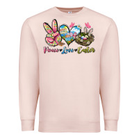 Pale Pink Peace love Easter Premium Sweatshirt - LillyAllenDesigns
