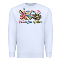 White Peace love Easter Premium Sweatshirt - LillyAllenDesigns