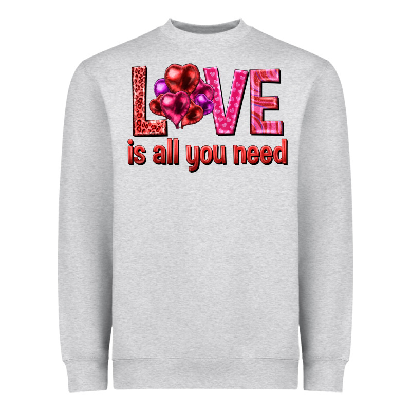 Love Is All You Need Valentine's Day Heavyweight Sweatshirt by HowdyJamesFarm | Teevron
