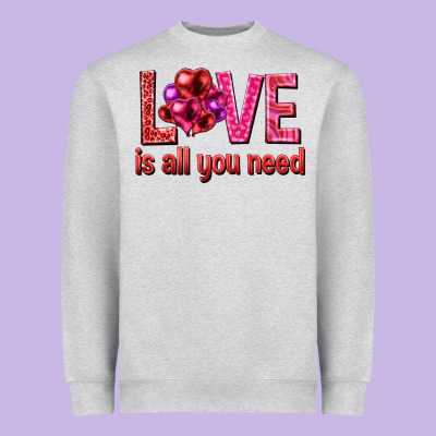 Love Is All You Need Valentine's Day Heavyweight Sweatshirt Designed By Howdyjamesfarm