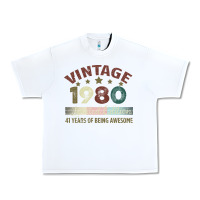 White Vintage 1980 Limited Edition 41 Years Of Being Awesome Urban Heavy Tee - Bettercallsaul