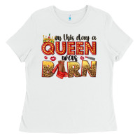 White on this day a queen was born Ladies Tee - NancyCooperArtShop