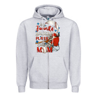 Heather Grey My favorite baseball player calls me mom Zipper Hoodie - FaDigitalArtStudio