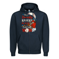 Navy My favorite baseball player calls me mom Zipper Hoodie - FaDigitalArtStudio