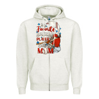 Oatmeal Heather My favorite baseball player calls me mom Zipper Hoodie - FaDigitalArtStudio
